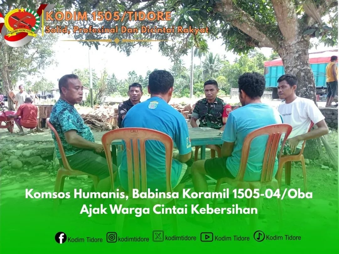 Komsos Humanis, Babinsa Koramil 1505-04/Oba Ajak Warga Cintai Kebersihan