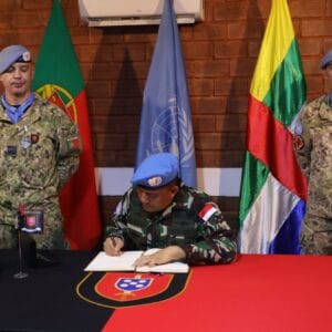 DFC MINUSCA Hadiri Upacara Penyematan Medali Kontingen QRF Portugal