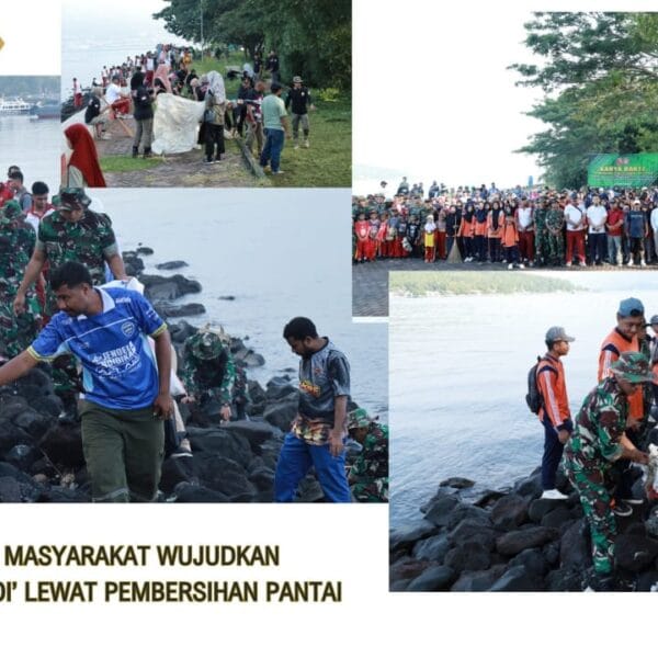 TNI Bersama Masyarakat Wujudkan Tidore 'Jang Foloi' Lewat Pembersihan Pantai