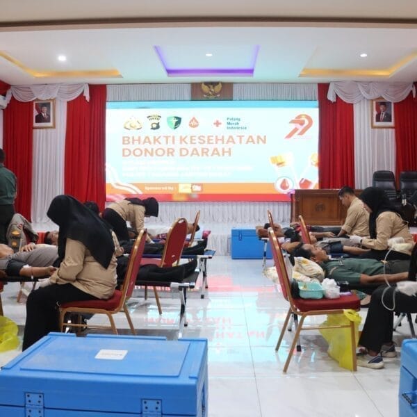 Sambut Hari Bhayangkara, Polres Tanjab Barat Gelar Bakti Kesehatan Donor Darah