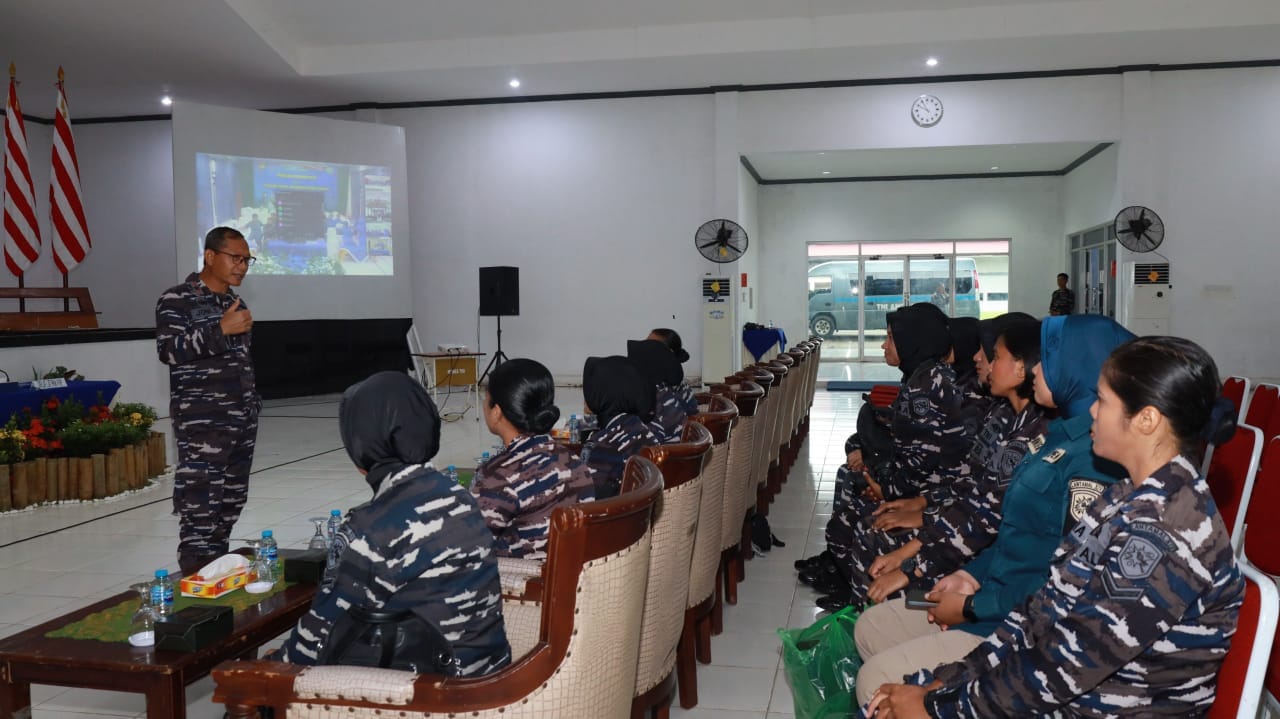 Prajurit Kowal Lantamal XIV Ikuti Vicon Pembekalan Pangkoarmada RI, Tingkatkan Semangat Juang Dan Loyalitas