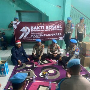 Sipropam Polresta Tangerang Gelar Bakti Sosial di LKSA Sirojul Athfal dalam Rangka HUT Bhayangkara ke-79