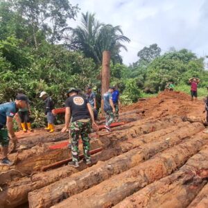 Bhakti TNI Satgas Yonif 312/KH, Bangun Jembatan Demi Kesejahteraan Warga Sipias