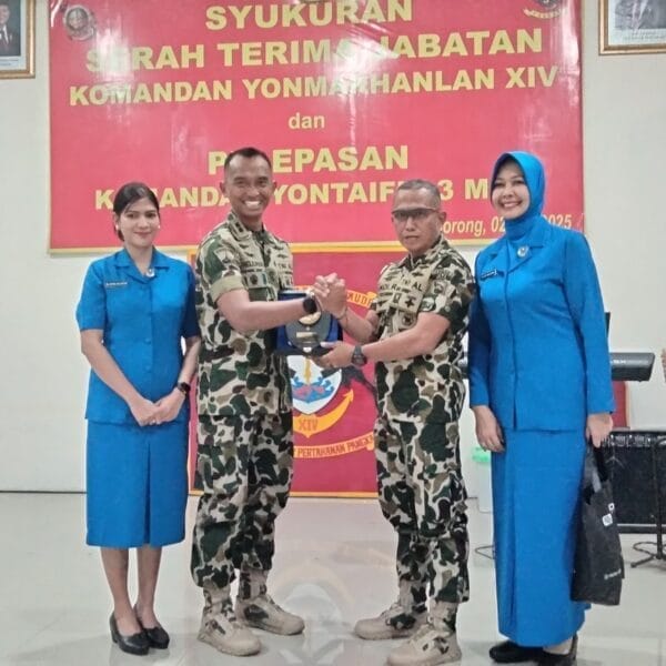 Sertijab Komandan Yonmarhanlan XIV, Brigjen TNI (Mar) Andi Rachmat Tegaskan Profesionalisme Prajurit di Sorong