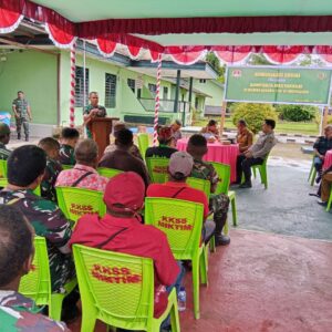 Perkokoh Hubungan Baik Demi Terwujudnya Kemanunggalan, Koramil 1710-07/Mapurujaya Gelar Komsos Bersama Komponen Masyarakat