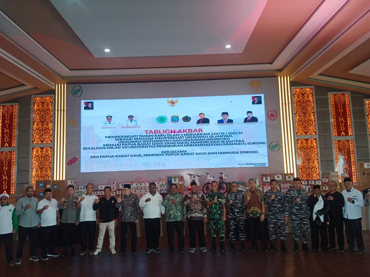 Danlantamal XIV Sorong Dukung Semangat Hijrah dan Persatuan dalam Tabligh Akbar 1 Muharram & Milad UNIMUDA ke-7