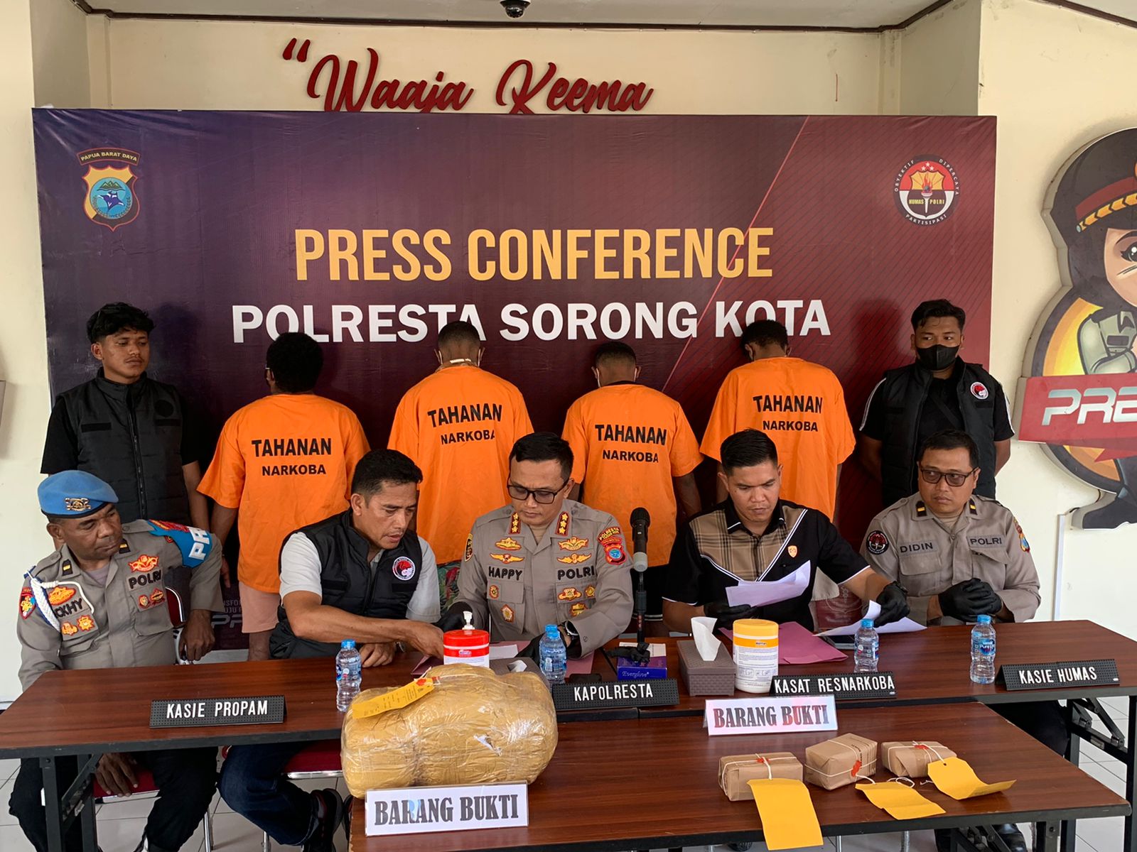 Polresta Sorong Kota Ungkap Jaringan Ganja Senilai Rp200 Juta, 4 Tersangka Diamankan
