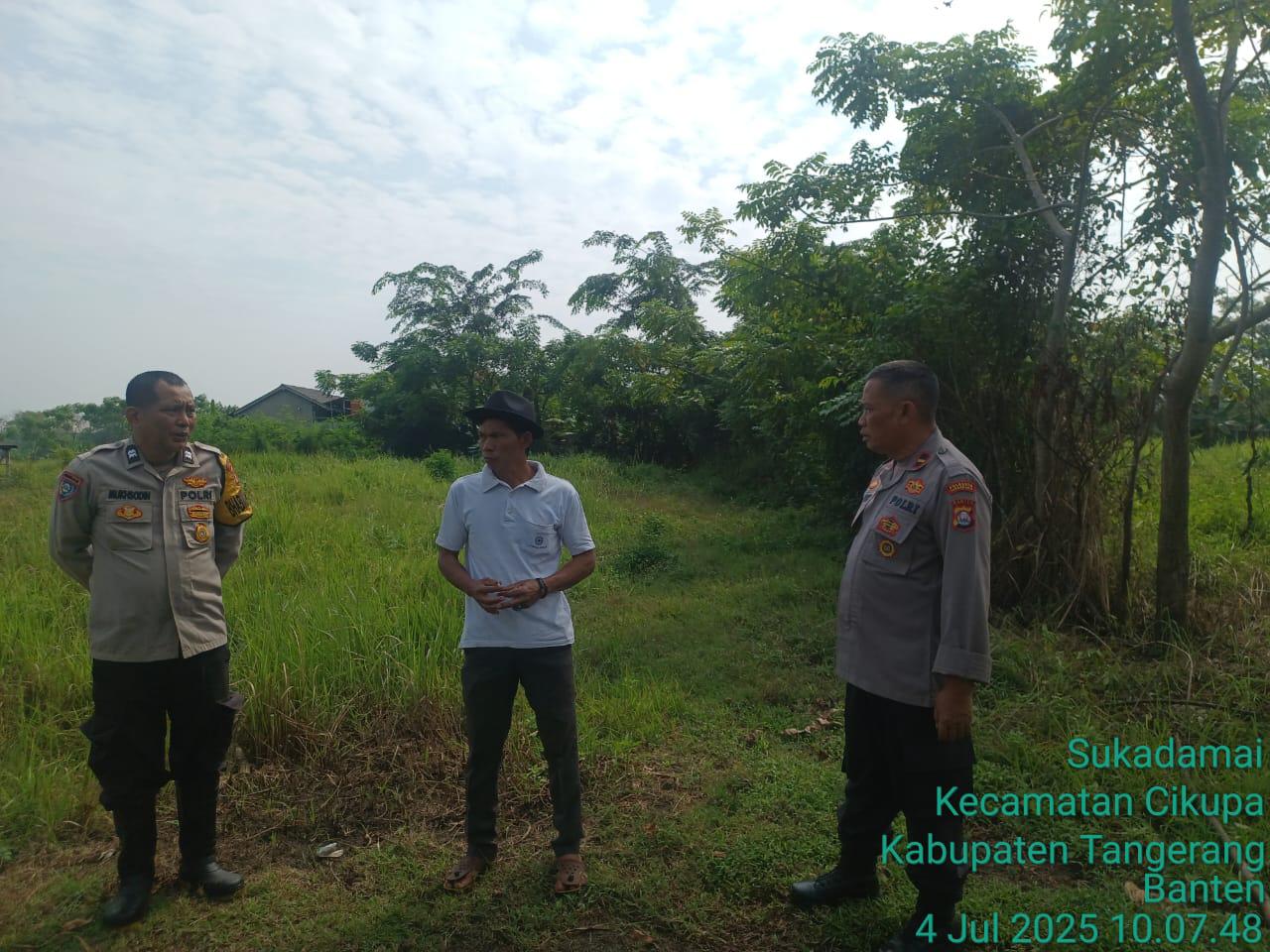 Polsek Cikupa Cek Lahan Program Ketahanan Pangan di Desa Sukadamai