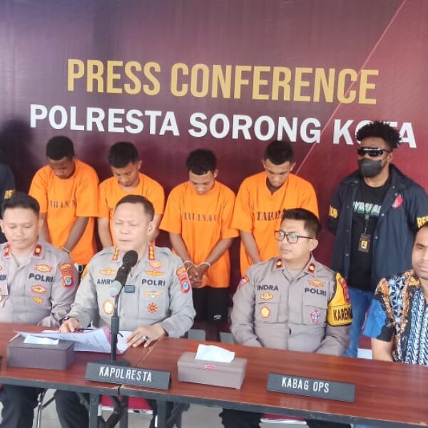 Polresta Sorong Kota Ungkap Kasus Begal dan Curanmor, Tangkap 6 Pelaku