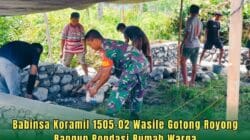Babinsa Koramil 1505-02 Wasile Gotong Royong Bangun Pondasi Rumah Warga Babinsa Koramil 1505-02 Wasile Gotong Royong Bangun Pondasi Rumah Warga