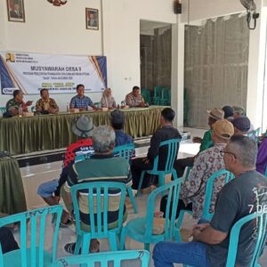 Bhabinkamtibmas Polsek Widang Hadir Dalam Kegiatan Musdes Program Percepatan Peningkatan Tata Guna Air Irigasi