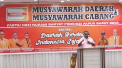 Musyawarah Daerah Partai Hanura PBD Kota Sorong Resmi Dibuka, Tekankan Tema Daerah Berdaya, Indonesia Sejahtera
