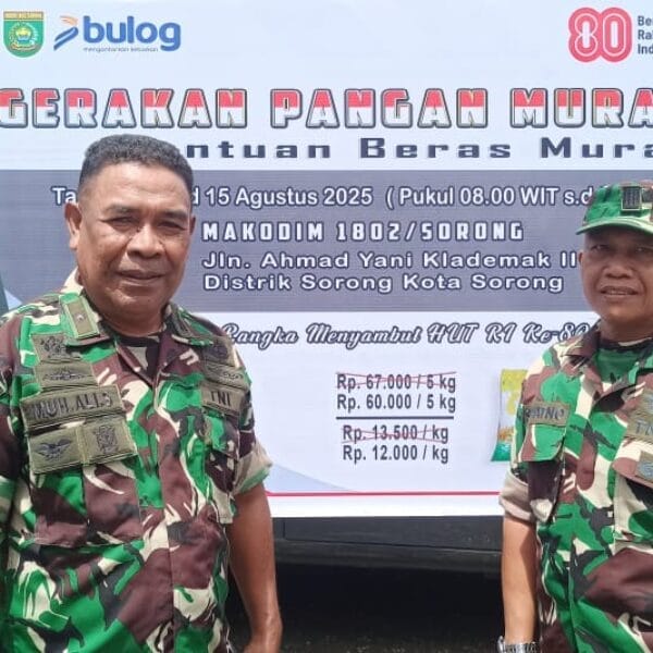 Kodim 1802 Sorong Gelar Pangan Murah, Warga Serbu Beras Berkualitas