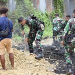 Kodim 1802/Sorong Bersihkan Jalan dan Jaga Kondusifitas Saat Pasca Pemindahan Tahanan