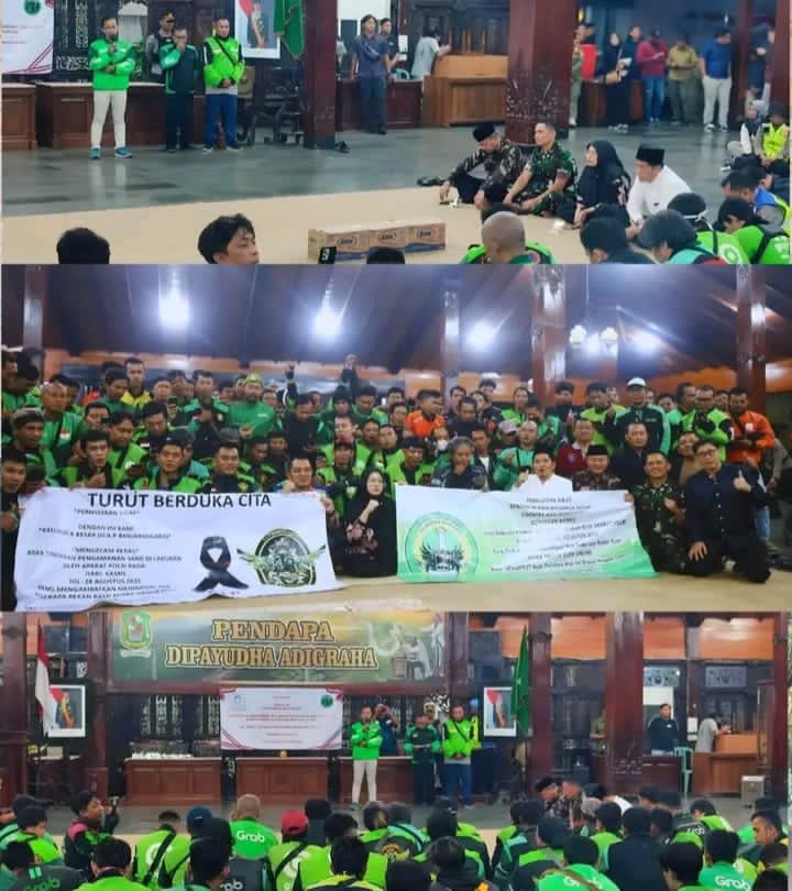 Keluarga Besar Driver ojek online (ojol) Kabupaten Banjarnegara Menggelar aksi Do'a Barsama