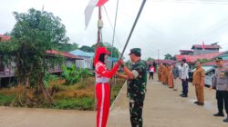 Danramil Muara Muntai: Pemasangan Bendera Merah Putih Bentuk Semangat Nasionalisme Mengisi Kemerdekaan