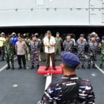 Panglima TNI Dampingi Menhan RI Sambut Kedatangan KRI Brawijaya-320 Di Tanah Air