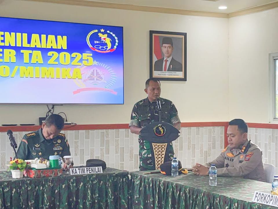 Wakili Kodam XVII/Cenderawasih, Kodim 1710/Mimika Terima Tim Penilai Lomba Binter