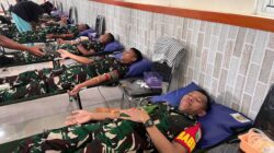 Sambut HUT Ke-80 TNI, Kodim 1710/Mimika Bersama Satuan TNI Se-Garnisun Mimika Gelar Bakti Sosial Donor Darah dan Pengobatan Umum
