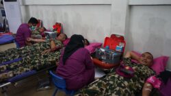 Tingkatkan Rasa Kepedulian Terhadap Sesama, Prajurit Yonif 2 Laksanakan Donor Darah Peringati HUT Korps Marinir ke-80