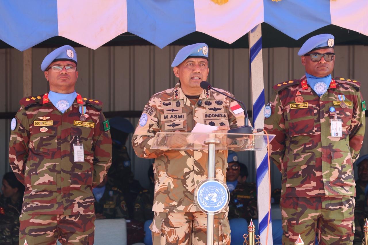 DFC MINUSCA Pimpin Upacara Medal Parade BANBAT-11 Dan BANMED-2/3