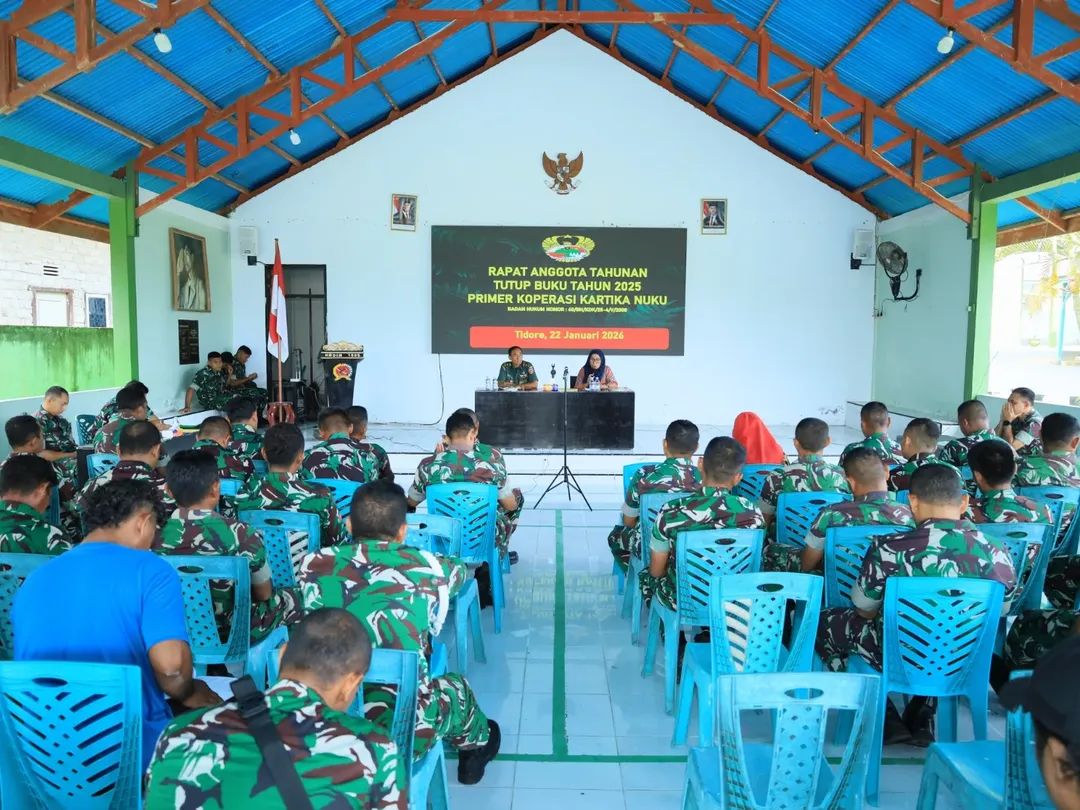 Kodim 1505/Tidore Gelar Rapat Anggota Tahunan Tutup Buku Tahun 2025 Kodim 1505/Tidore Gelar Rapat Anggota Tahunan Tutup Buku Tahun 2025