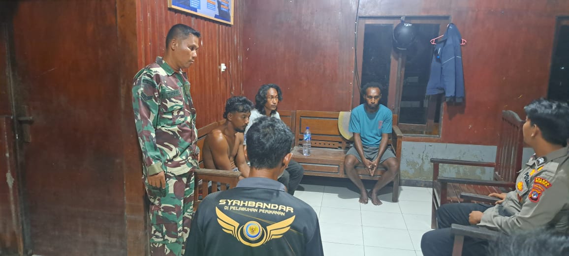 Aksi Babinsa Koramil Agimuga Bersama Personel Lanal Timika Amankan Pengedar Sekaligus Pemakai Narkoba