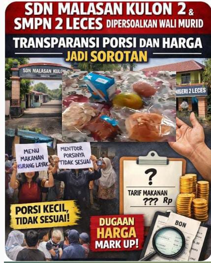 Orang Tua Minta MBG di Leces Dievaluasi, Porsi dan Kualitas Dipersoalkan