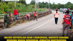 Wujud Kepedulian Akan Lingkungan, Anggota Koramil Bersama Warga Bersihkan Jembatan Martadipura