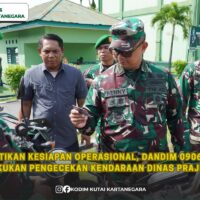 Pastikan Kesiapan Operasional, Dandim 0906/Kkr Lakukan Pengecekan Kendaraan Dinas Prajurit