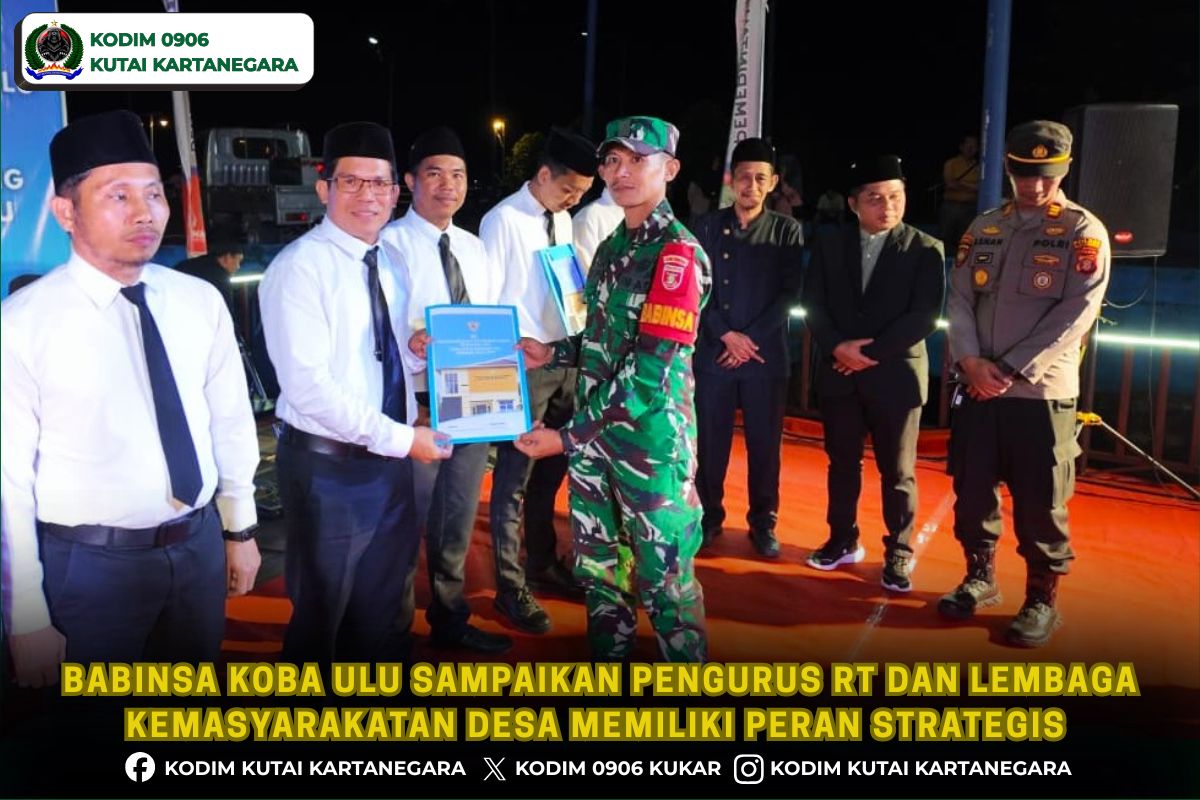 Babinsa Koba Ulu Sampaikan Pengurus RT dan Lembaga Kemasyarakatan Desa Memiliki Peran Strategis