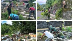 Ramadhan Penuh Kepedulian, Anggota Koramil 1505-01/Tidore dan Warga Kompak Bersihkan Makam dan Jalan