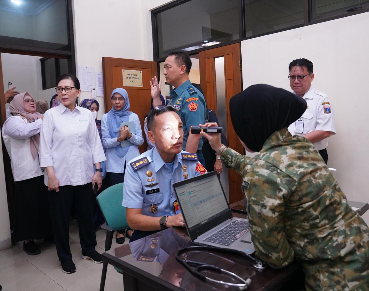 TNI Dukung Program Pemerintah, Wakapuskes TNI Tinjau Pelaksanaan CKG di FKTP Mabes TNI