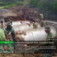 Gotong Royong TNI–Rakyat, Kodam XX/Tuanku Imam Bonjol Bangun Jembatan Pulihkan Akses Warga Tanah Datar