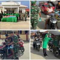 Ramadhan Penuh Berkah, Anggota Koramil 1505-03/Maba Bersama Persit Berbagi Takjil kepada Warga