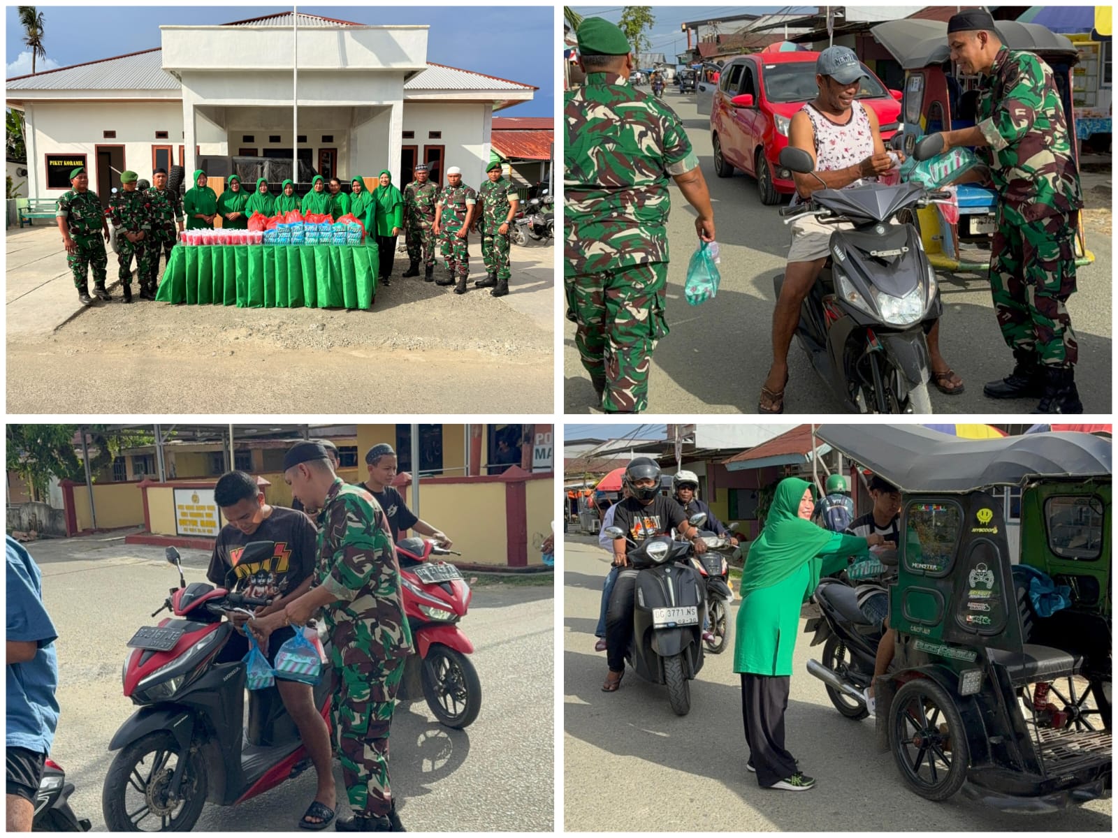 Ramadhan Penuh Berkah, Anggota Koramil 1505-03/Maba Bersama Persit Berbagi Takjil kepada Warga Ramadhan Penuh Berkah, Anggota Koramil 1505-03/Maba Bersama Persit Berbagi Takjil kepada Warga