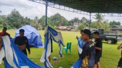 Jelang Penutupan TMMD Ke-127, Satgas dan Warga Bersihkan Lapangan Upacara Linggang Amer