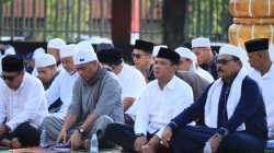 Pererat Silaturahmi, Dandim 1505/Tidore Shalat Idul Fitri Bersama Forkopimda