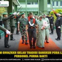 Kodim 0906/Kkr Gelar Tradisi Sangkur Pora Lepas Personel Purna Bakti