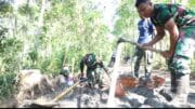 TMMD ke 128 Terus Kebut Pembangunan Tanggul Penahan Tanah (TPT) di Desa Brabe Antisipasi Longsor dan Abrasi Jalan