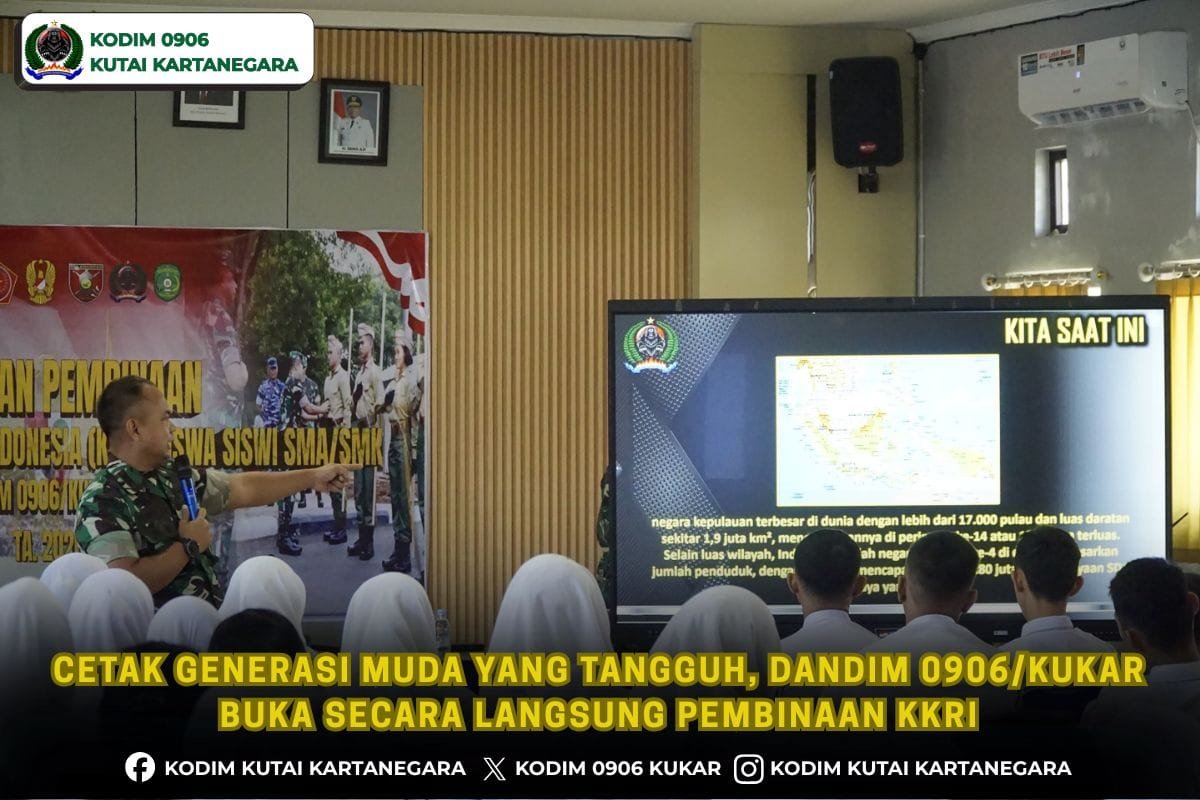 Cetak Generasi Muda Yang Tangguh, Dandim 0906/Kukar Buka Secara Langsung Pembinaan KKRI