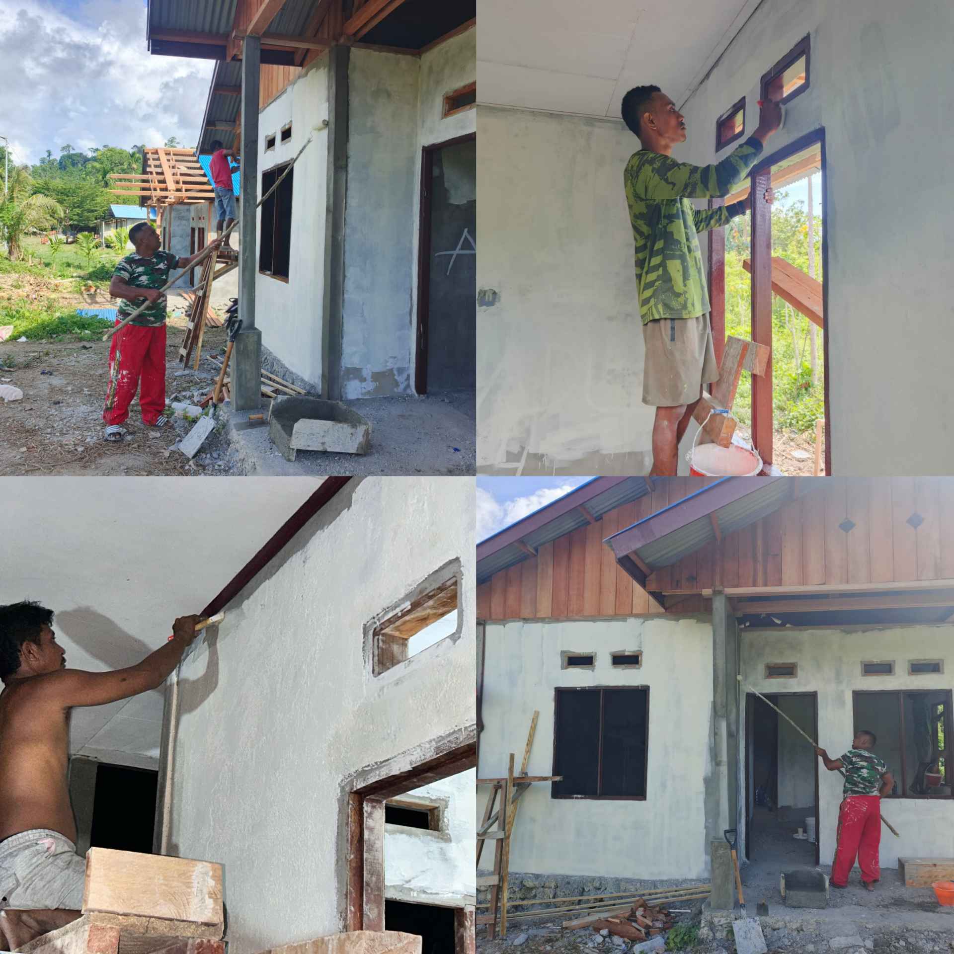 RTLH Program TMMD Ke-128 Kodim 1801/Manokwari Mulai Dicat Dasar Tmmd