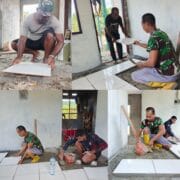 RTLH TMMD Ke-128 Kodim 1801/Manokwari Mulai Tahap Pemasangan Keramik