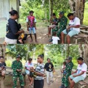 Jalin Komsos Dengan Mama-Mama, Anggota Satgas TMMD Makan Pinang Bersama Warga Jalin Komsos Dengan Mama-Mama, Anggota Satgas TMMD Makan Pinang Bersama Warga