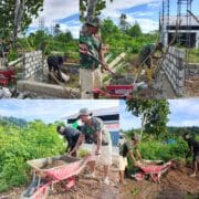 Pemasangan Batako dan Penimbunan Pondasi Bak Air Bersih TMMD Ke-128 Terus Dikebut Pemasangan Batako dan Penimbunan Pondasi Bak Air Bersih TMMD Ke-128 Terus Dikebut