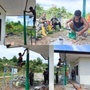 Pengecatan Tiang Teras RTLH, Satgas TMMD Ke-128 Kodim 1801/Manokwari Utamakan Kerapian Pengecatan Tiang Teras RTLH, Satgas TMMD Ke-128 Kodim 1801/Manokwari Utamakan Kerapian
