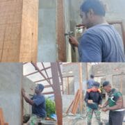 Pembangunan RTLH TMMD Ke-128 Kodim 1801/Manokwari Masuk Tahap Pemasangan Pilar