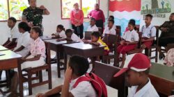 Bentengi Generasi Muda dari Bahaya Narkoba, Satgas TMMD ke-128 Kodim 1801/Manokwari Berikan Penyuluhan di SD Inpres 62 Asai
