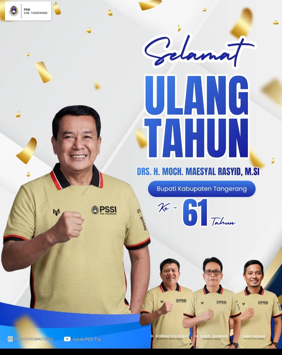 Bupati Tangerang Dapat Ucapan Hangat di Usia 61 Tahun dari Ketua Askab PSSI Bupati Tangerang Dapat Ucapan Hangat di Usia 61 Tahun dari Ketua Askab PSSI