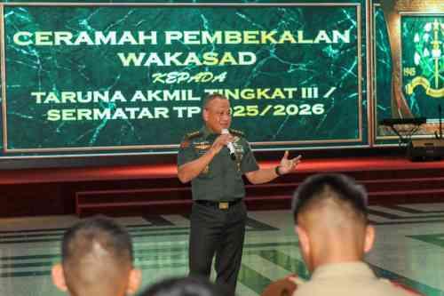 Wakasad Berikan Pembekalan kepada Taruna Akademi Militer Tingkat III/Sermatar TP 2025/2026 Jelang Prasetya Perwira TNI Wakasad Berikan Pembekalan kepada Taruna Akademi Militer Tingkat III/Sermatar TP 2025/2026 Jelang Prasetya Perwira TNI